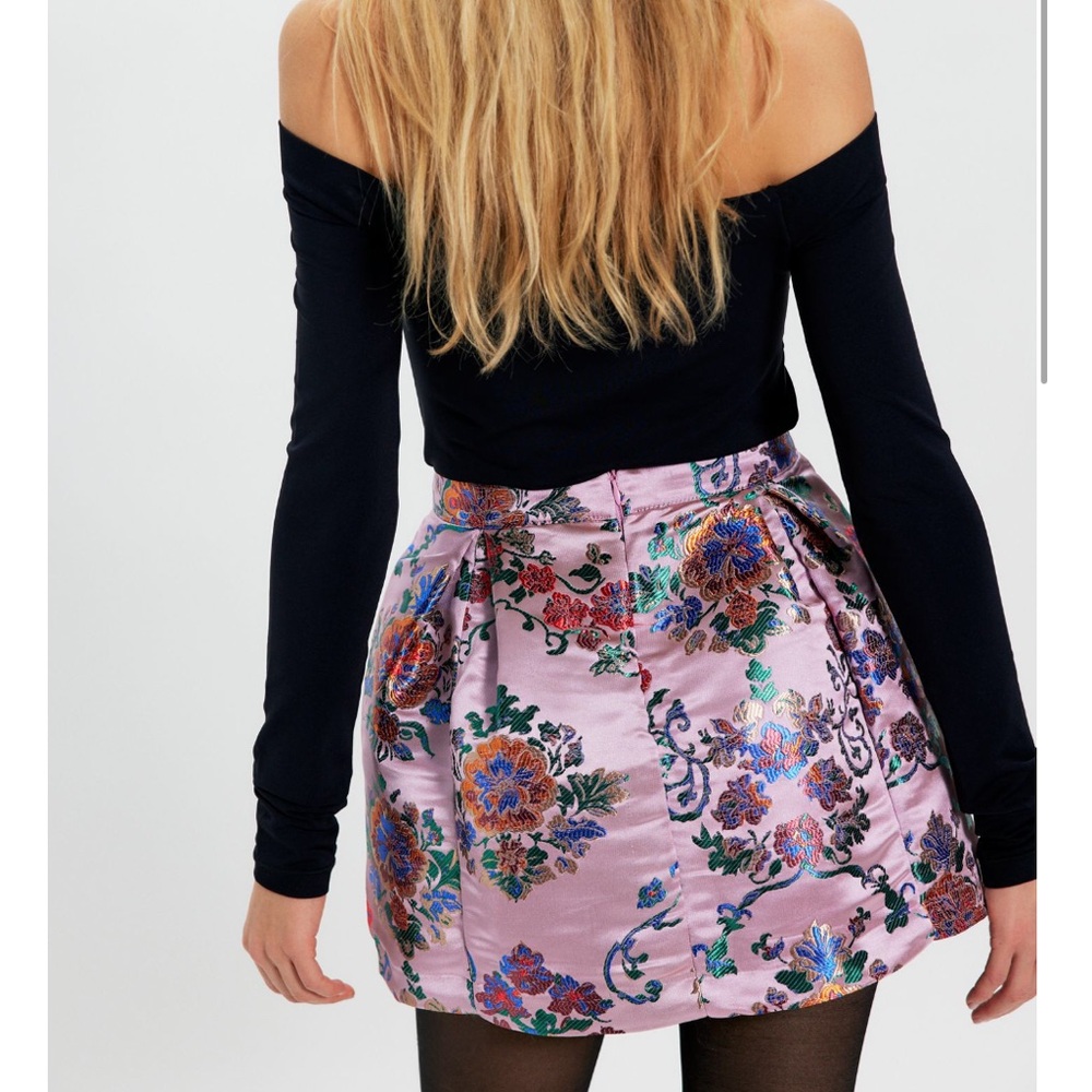 Rare Free People Pink Floral Mini Skirt